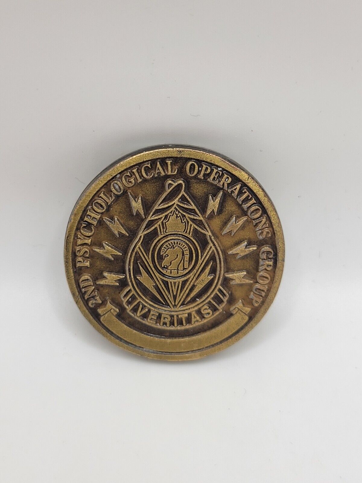 Rare 2nd Psychological Operations Group veritas PSYOPS US MILITARY Bronze Coin
