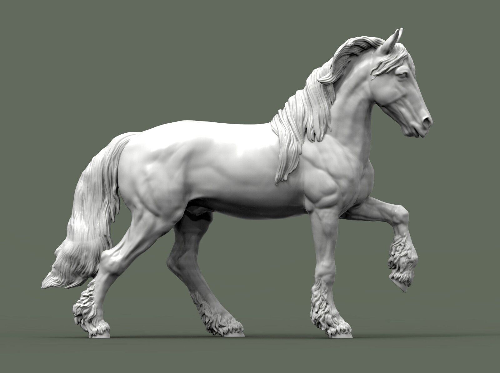 Breyer size traditonal 1/9 resin companion animal Friesian horse artist resin