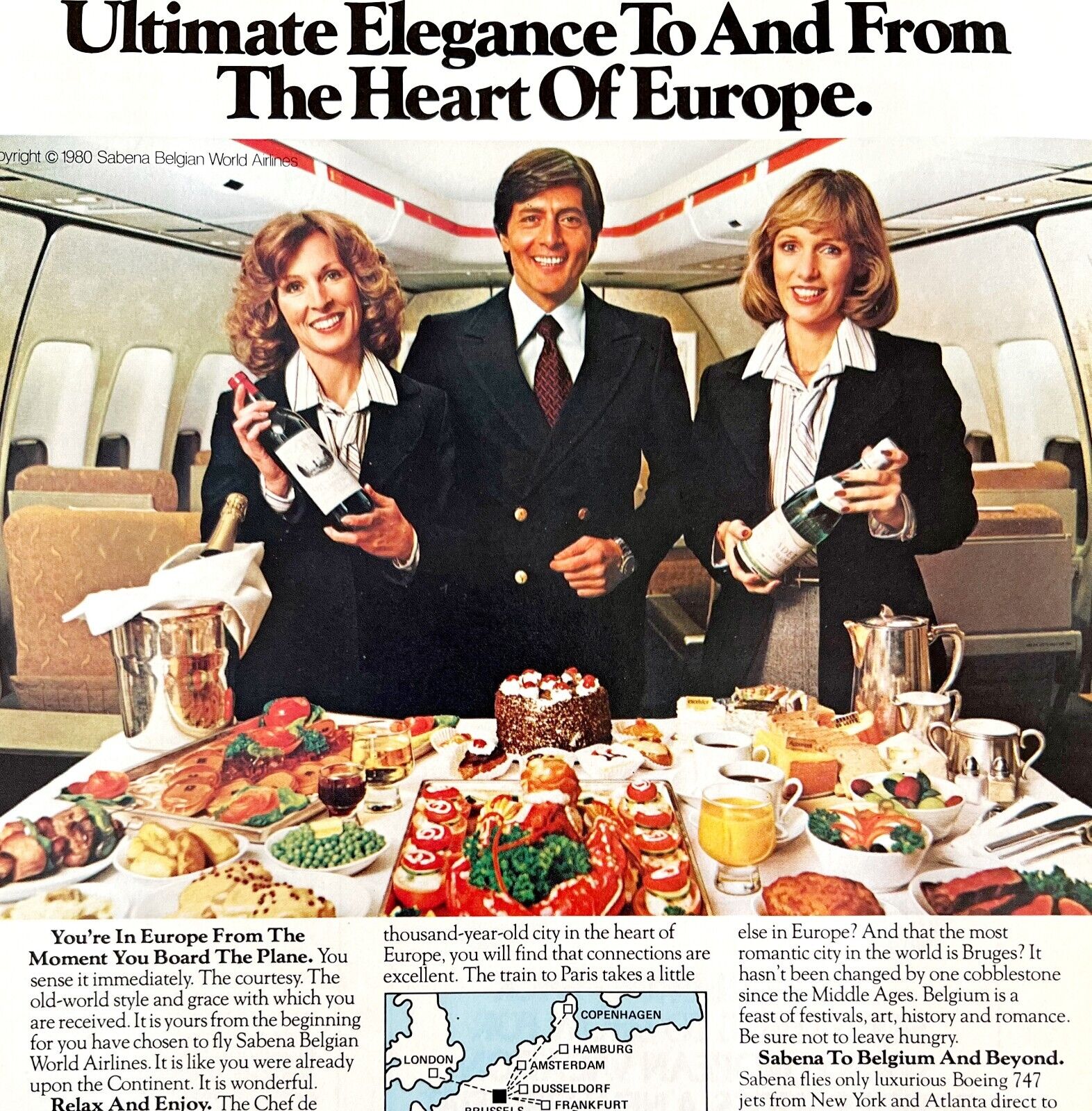 Belgian World Airlines Sabena 1979 Advertisement Aviation Europe DWKK6