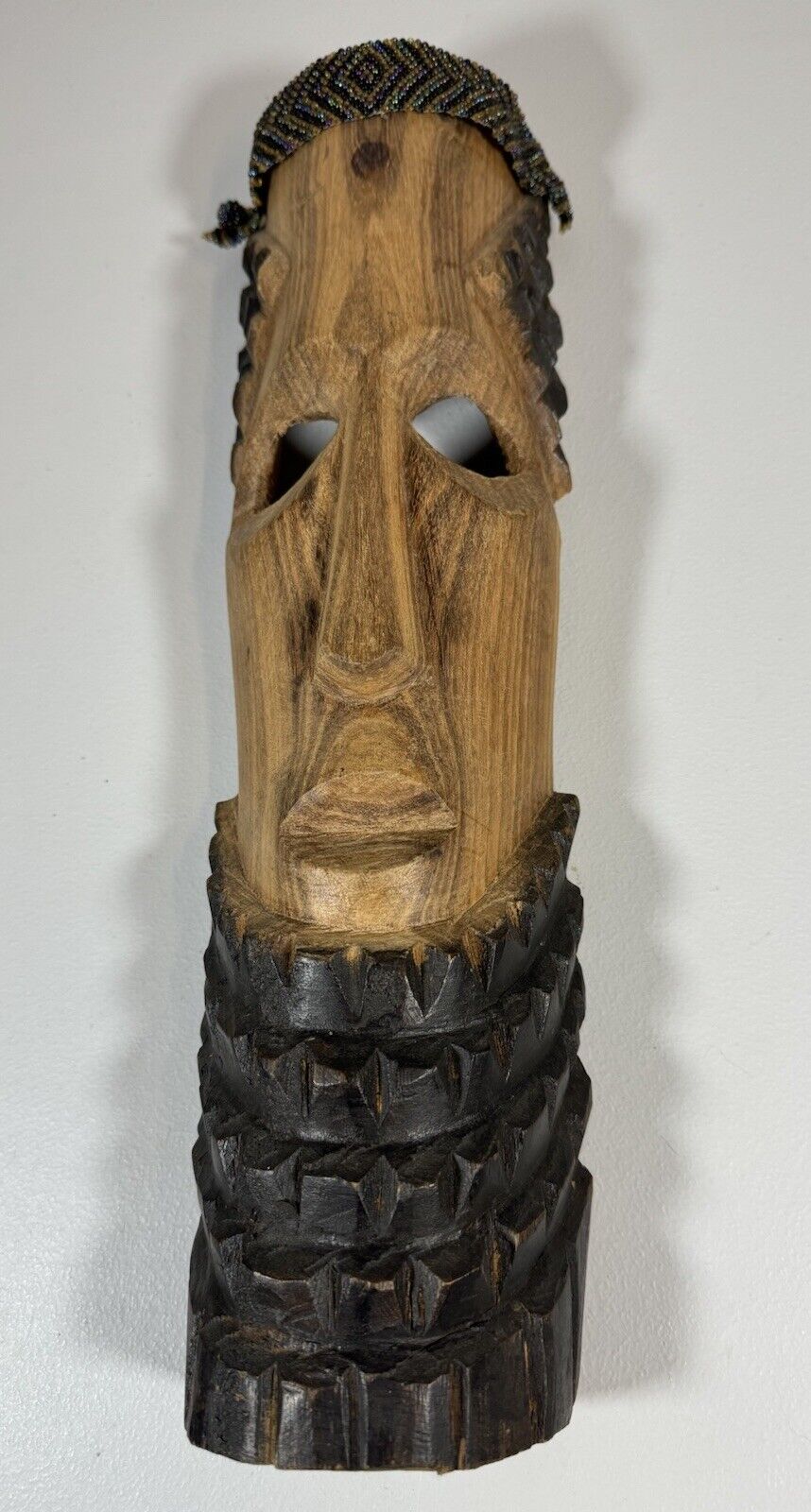 Vintage Pier 1 Imports Hand Carved Zimbabwe Collection Wooden Makalunga Mask