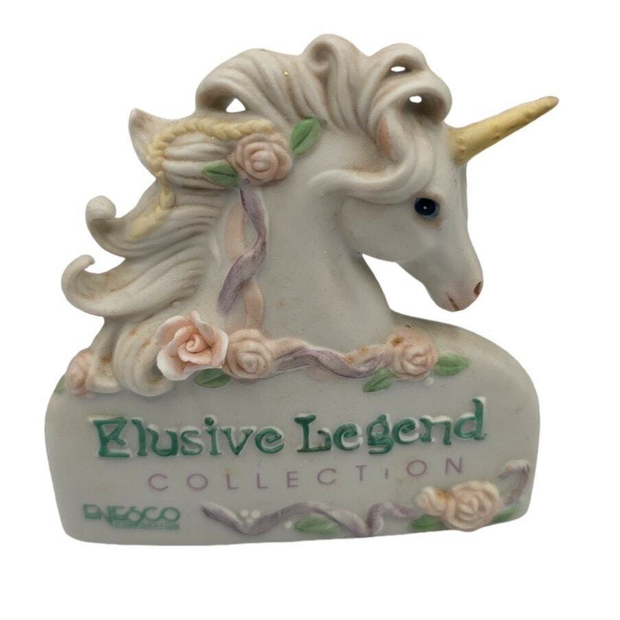 Vintage 1990 Enesco elusive Legend Unicorn Collection Porcelain Plaque 