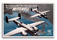 1943 B-25 Mitchell Bomber Vintage Style WW2 Poster - 24x36 picture
