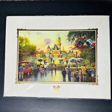 Thomas Kinkade Disneyland 50th Anniversary Disney Print 14x18 Castle Walt Mickey picture