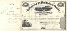 Stillwater and St. Paul Railroad Co. - Minnesota Railway Stock Certificate - Bra picture