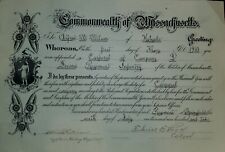 1910 Dated US Army Massachusetts State 2nd Infantry Cpl Promotion Warrant L@@K picture