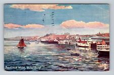 Seattle WA-Washington, Seattle Waterfront, Boats, Antique Vintage c1910 Postcard picture