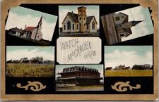 1910s McCRACKEN, Kansas Multi-View Postcard Churches, Hotel & Faming Scenes picture