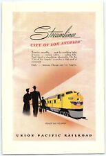 1940s UNION PACIFIC RAILROAD STREAMLINER CITY OF LOS ANGELES  PRINT AD Z4359 picture