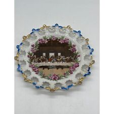 Vintage Last Supper Decorative Plate Blue Gold 7 in picture