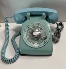 EXCELLENT VINTAGE WESTERN ELECTRIC AQUA BLUE CLASSIC ROTARY DIAL DESK PHONE WKS picture