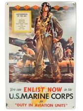 Retro WWII Aviation Marines Leathernecks Recruiting Poster Metal Sign  SIG-0407 picture