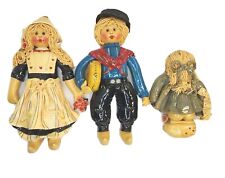 VTG Betsy Huisken DUTCH Polyclay Family Wall Decor Plaques Figurines Set Of 3 picture