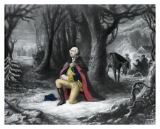 PRESIDENT GEORGE WASHINGTON IN PRAYER AT VALLEY FORGE 1777 8X10 PHOTO picture