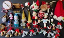 Vtg Christmas Lot Of 40 Pcs Pixie Elf’s Satin Japan Flocked Santa Putz Annalee picture