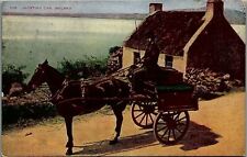 c1910 IRELAND JAUNTING CAR HORSE CART LAKESIDE COTTAGE UNPOSTED POSTCARD 34-297 picture