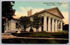 Arlington Mansion Virginia Robert E Lee Home Historic Columns Flowers Postcard picture