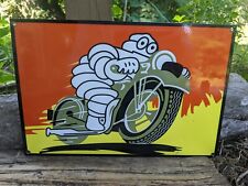 VINTAGE MICHELIN MAN MOTORCYCLE TIRES PORCELAIN ADVERTISING SIGN TIRE 8