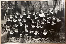 RPPC Catholic Nuns with Children Antique Italian Real Photo Postcard c1920 picture