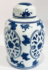 Nanji Chinese Ginger Jar With Lid Blue White Vintage Pier 1 6” Floral picture