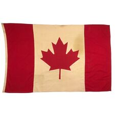 Large Vintage Cotton Flag Canada Old Cloth Maple Leaf Canadian Textile Art Decor picture