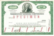 Washington National Corporation - Stock Certificate - Washington & Lincoln on St picture