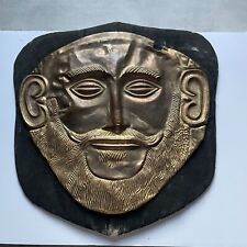 Vintage Mask of Agamemnon Mycenaean Death Mask Brass Reproduction 16th Cent BC picture