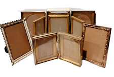 Lot Of 7 - Vintage Brass & Metal Picture Frames - Hinged/ Easel - 5x7 & 4x5 MCM picture