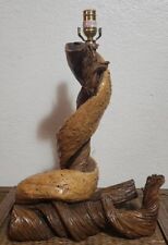 Vintage MID-CENTURY Style  Wood Twisted Root Spiral Driftwood LAMP 22