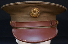 WWII US Army Enlisted NCO Service Visor Hat 'P.S. Stores Inc' Early War 7 3/8 Lg picture