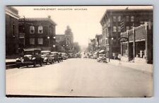 Houghton MI-Michigan, Shelden Street, Ford, Antique, Souvenir Vintage Postcard picture