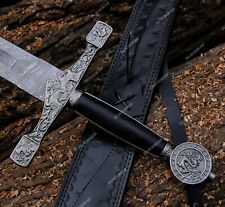 Unique Hand Forged Damascus Steel King Arthur, Excalibur Sword / Knight Sword. picture