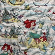 Vintage The Little Mermaid Twin Comforter 90s Disney Blanket Ariel 62x87 EUC picture