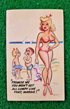Vintage Humor Cards Postcard Sexy Bikini Girl on Beach #407 Unposted  picture