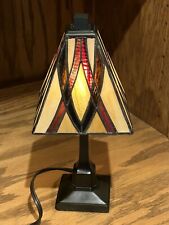 Vintage Ashley Harbour Tiffany Style Stained Glass Traditional Accent Lamp 12” picture