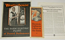 VTG 1924 WESTINGHOUSE GENERATORS FOR FARMS ADVERTISING BOOK, BROCHURE & POSTER picture