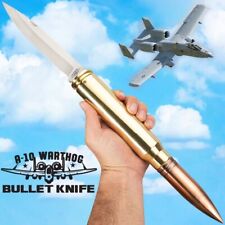A-10 Warthog Bullet Knife - 30MM Cal Round -SS Blade -Length Open 19 1/2
