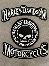 Harley Skull and Rockers Embroidered Large Back Patches for Vest/Jacket Iron on picture