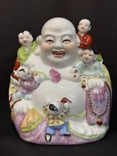 Vintage Happy Buddha With Five Children picture