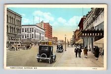 Superior WI-Wisconsin, View Of Tower Avenue Antique, Vintage Postcard picture
