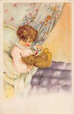 J77/ Teddy Bear Postcard c1910 Comic Toy Cute Girl Bedroom 342 picture