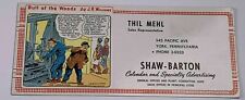 Vintage Inkblotter Shaw-Barton Calendar Specialty Advertising Thil Mehl York PA  picture