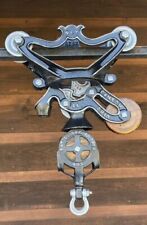 Vintage/Antique Ney Hay trolley Pulley Farm Barn Cast Iron Tool picture