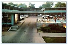 c1950's Driftwood Motel Roadside Pool Scene Cars Denver Colorado CO Postcard picture