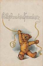 J77/ Teddy Bear Postcard c1910 Comic Toy String Writing Cute Russian 333 picture