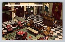 Sarasota FL-Florida, Interior of John Ringling Mansion, Antique Vintage Postcard picture