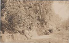 Old Car Horse Cart on Willoughby Lake Road Westmore Vermont RPPC 1917Postcard picture