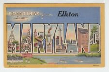 [65602] OLD LARGE LETTER POSTCARD GREETINGS from ELKTON, MARYLAND picture
