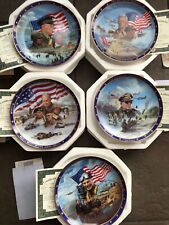Bradford Exchange WWII A REMEMBRANCE Plates 1-5 Complete COA Boxes 94' 95' picture