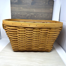 2002 Large Longaberger Oval Laundry Blanket Basket With Protector picture