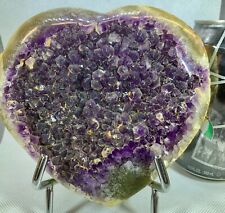 AMETHYST HEART DEEP PURPLE OPEN SMALL-MEDIUM CRYSTAL POINTS OVER ENTIRE FACE picture